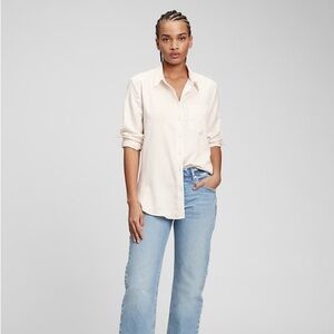Gap Satin Boyfriend Shirt, Size Small, NWOT